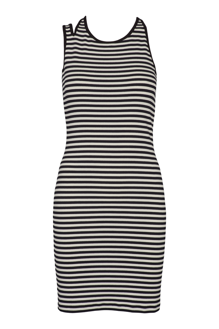 Basic Apparel Ludmilla Asymmetric Dress Dresses 029 Whisper White/Black